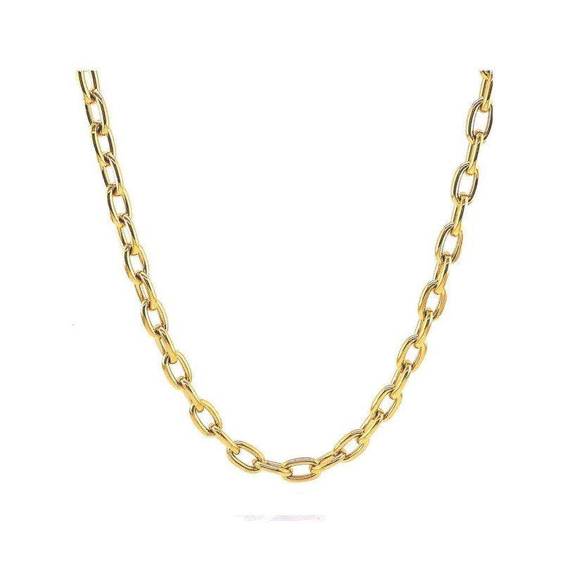 9ct Gold Oval Link 18 Inch Chain
