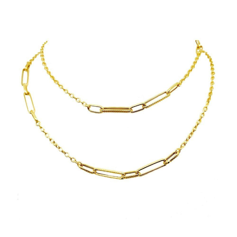9ct Gold Open Link and Chain Necklace