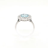 18ct White Gold 0.31ct Aquamarine and 0.43ct Diamond Engagement Ring