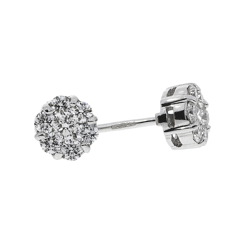 18ct White Gold 6x1 Diamond Stud Earrings