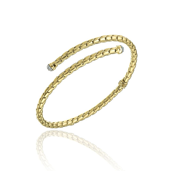 Chimento 18ct Gold 0.16ct Diamond Stretch Spring Bracelet B1B00916BB1180