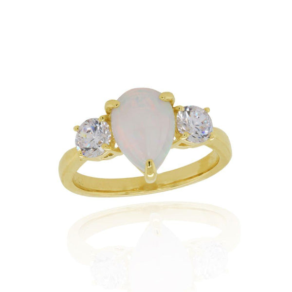 9ct Gold Cubic Zirconia Opal Ring