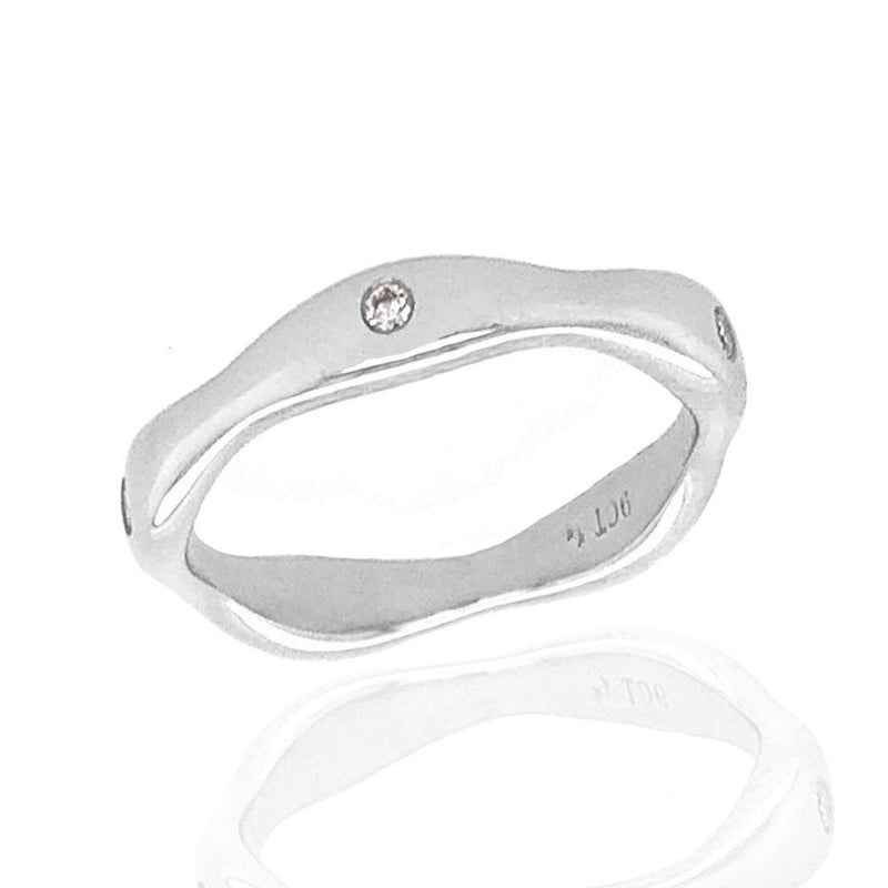 9ct Gold 0.06ct Diamond Bone Ring