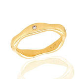 9ct Gold Diamond Bone Ring