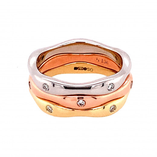 9ct Gold Diamond Bone Ring