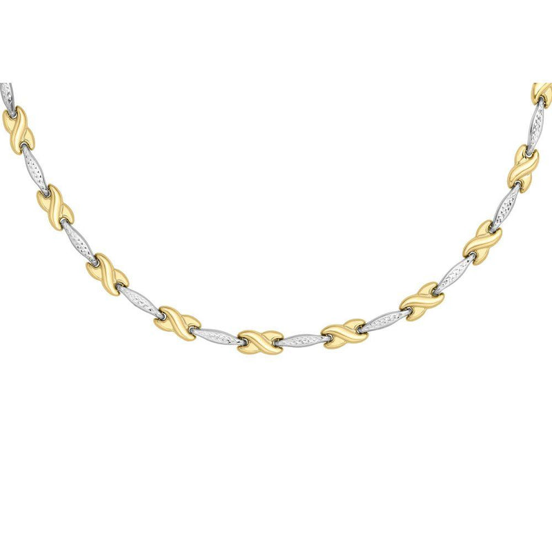Costco.co.uk | 14ct Two Tone Gold Cross Over Necklace | C...