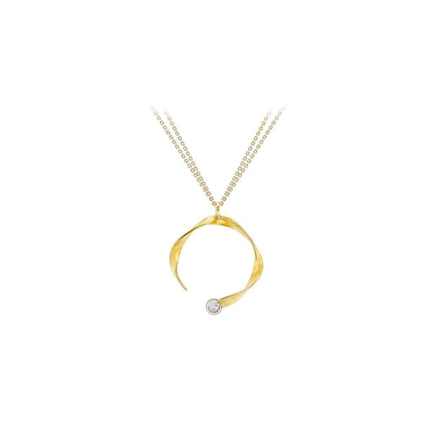 9ct Gold Ribbon CZ Necklace