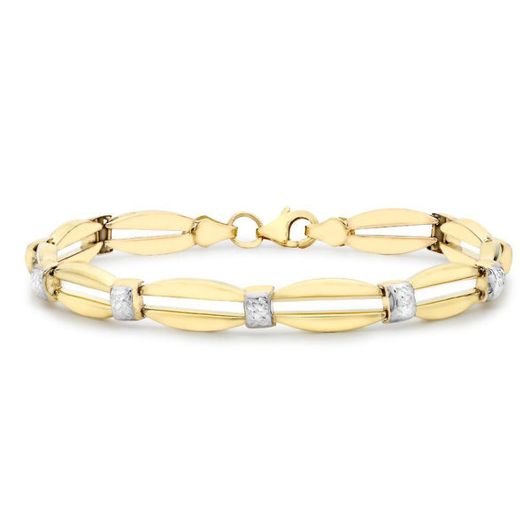9ct Gold Two-Tone Bar Bracelet