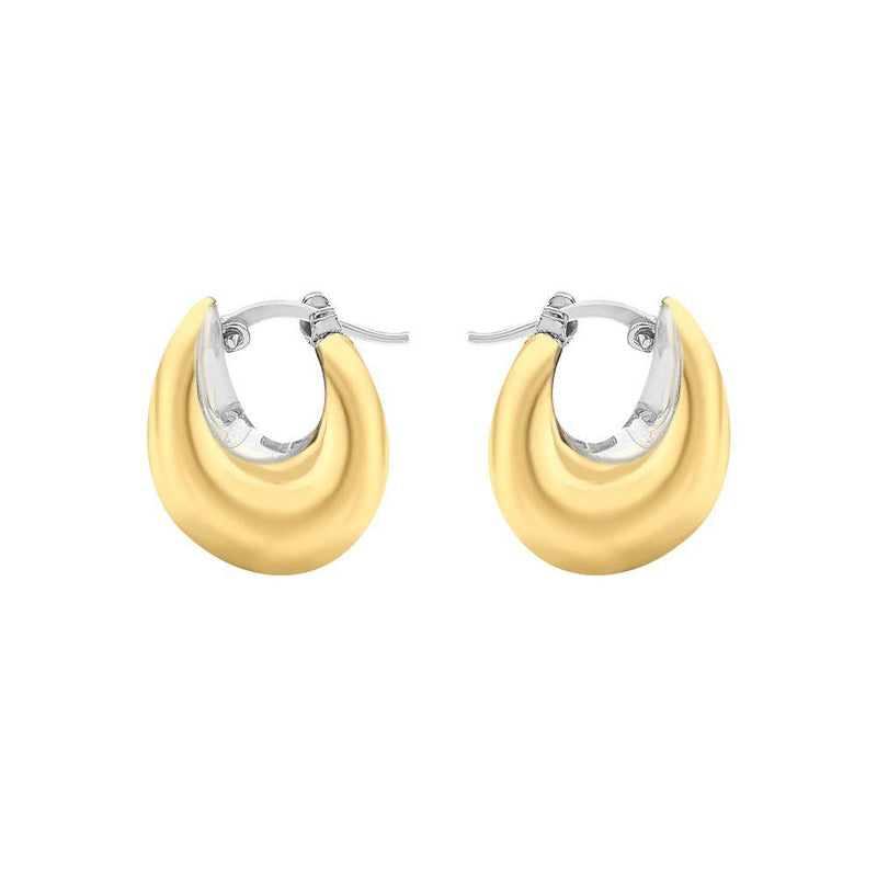 9ct Gold Two-Tone Hinged Earrings