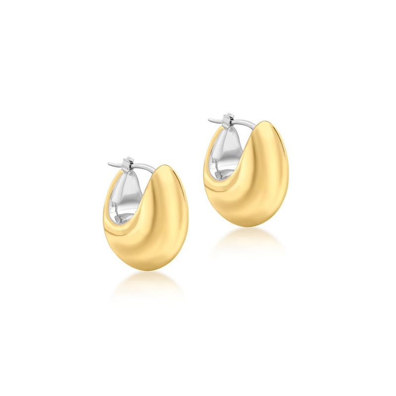 9ct Gold Two-Tone Hinged Earrings