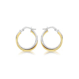 9ct Gold Two-Tone Twist 19mm Hoop Earrings