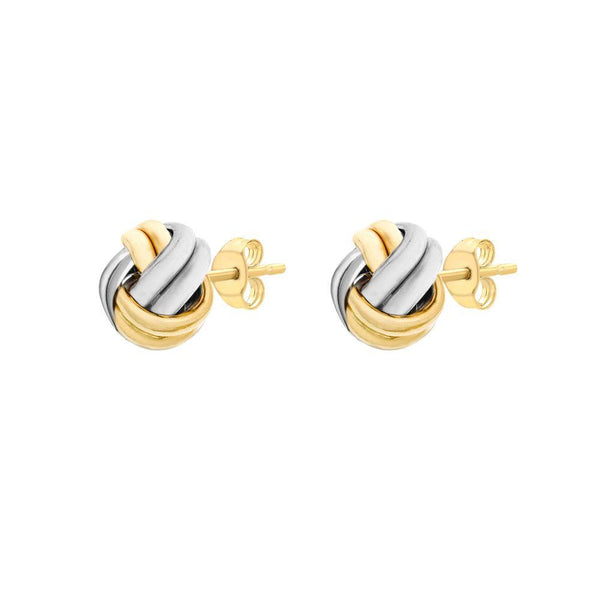 9ct Gold Two-Tone Knot Earrings