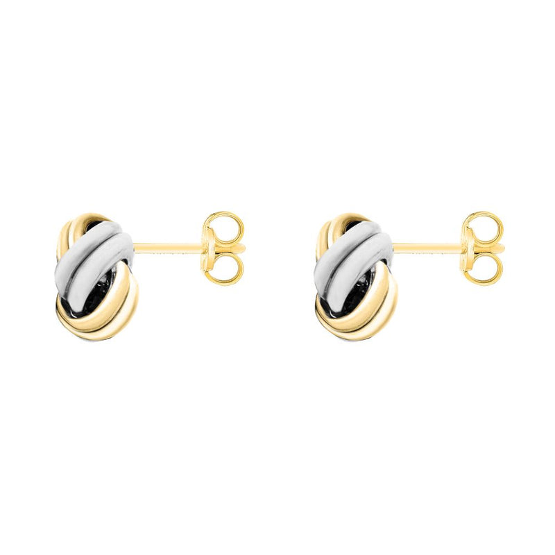 9ct Gold Two-Tone Knot Earrings