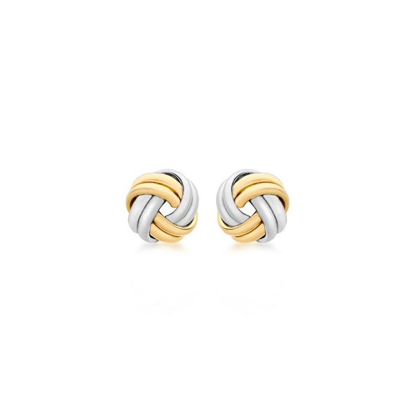 9ct Gold Two-Tone Knot Earrings