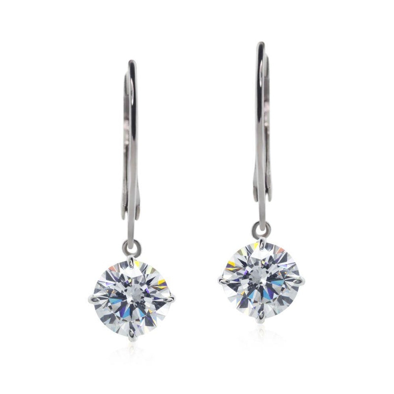 Carat London 9ct White Gold Drop Earrings