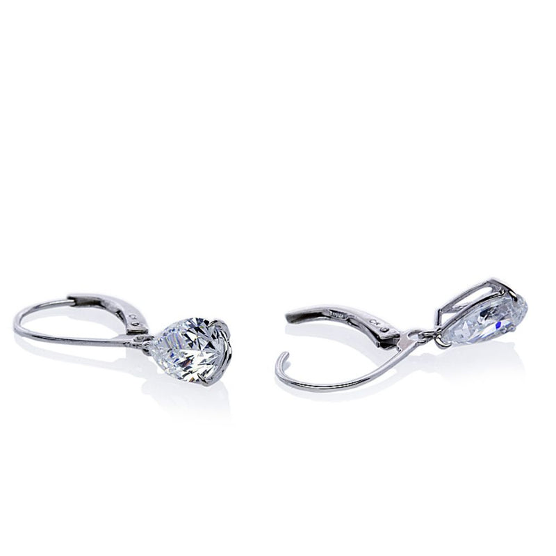 Carat London 9ct White Gold Pear Drop Earrings