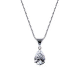 Carat London 9ct White Gold Pear Necklace