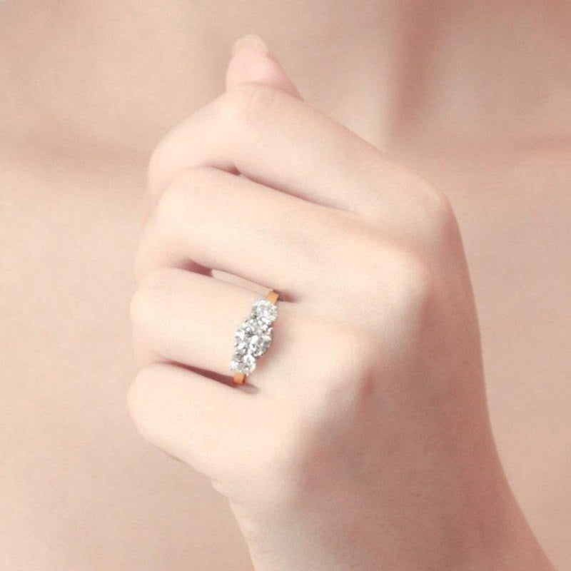 Carat London 9ct Gold Three Stone Ring