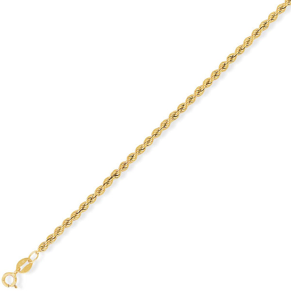 9ct Gold 7.25" Rope Bracelet