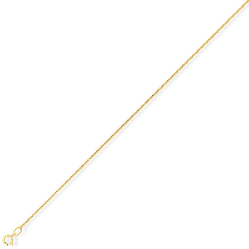 9ct Gold 18" Diamond Cut Curb Chain