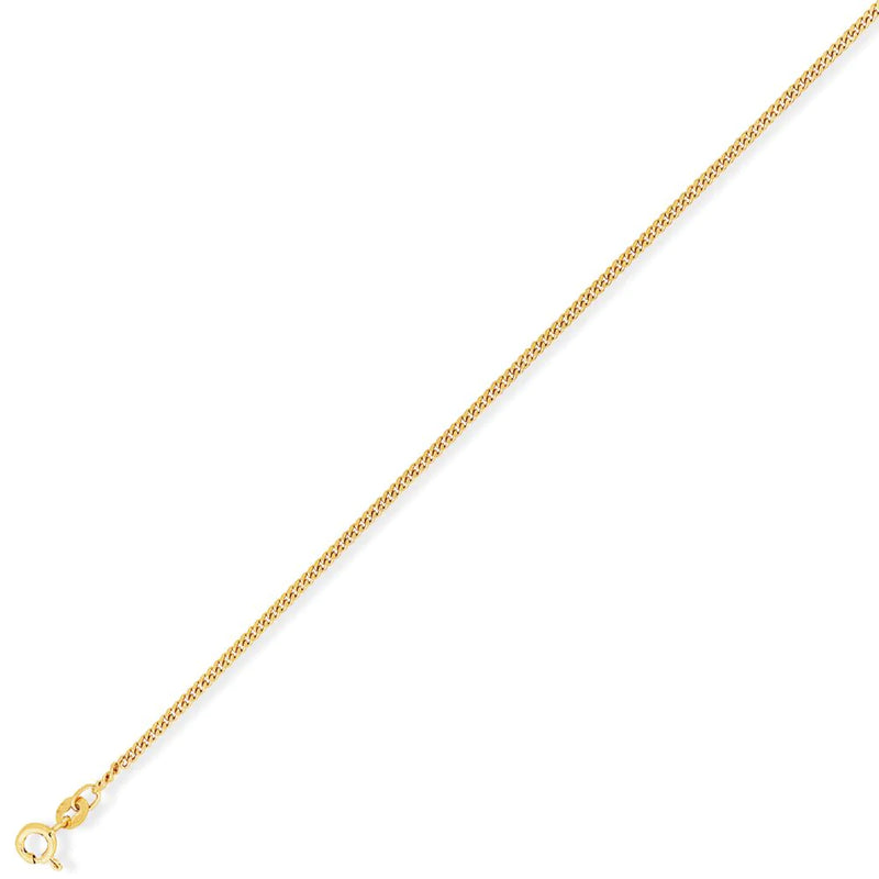 9ct Gold 20" Diamond Cut Classic Curb Chain