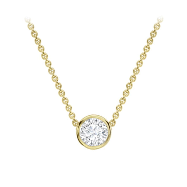18ct Gold Rubover Diamond Necklace 
