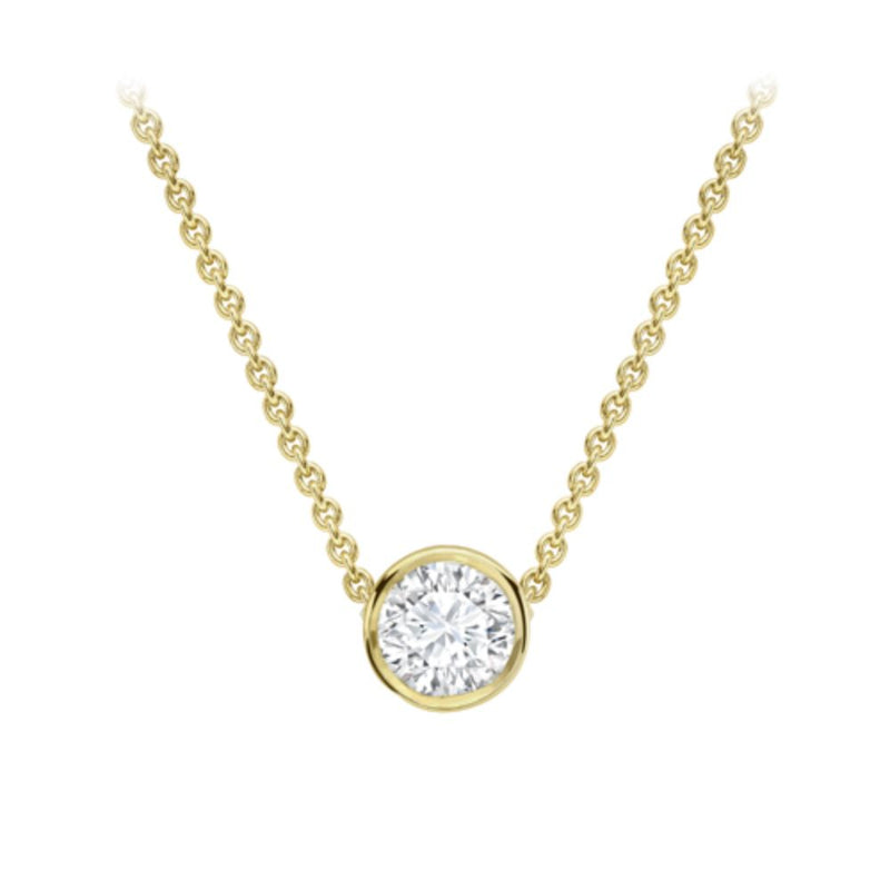 18ct Gold Rubover Diamond Necklace 
