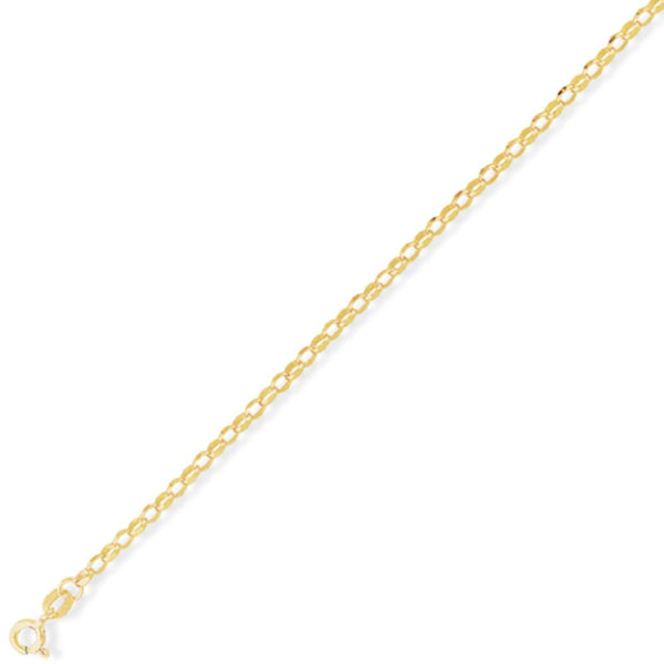 9ct Gold 22" Diamond-Cut Oval Belcher Chain