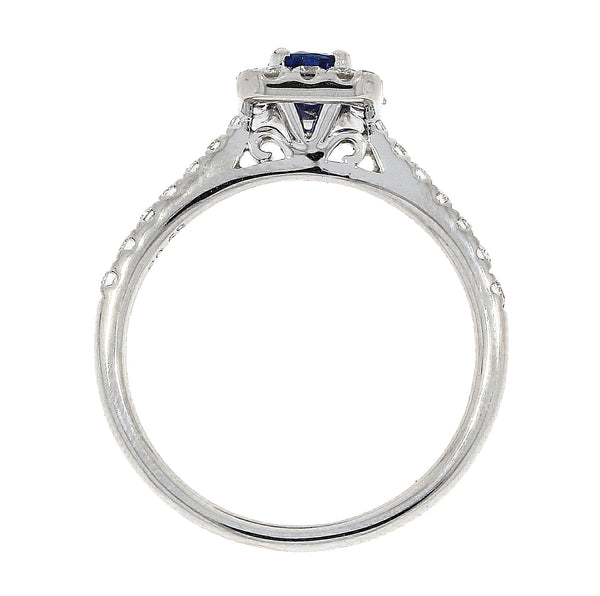 18ct White Gold Diamond & Sapphire Ring