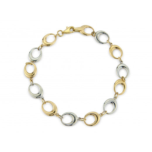 9ct Yellow and White 7" Bracelet