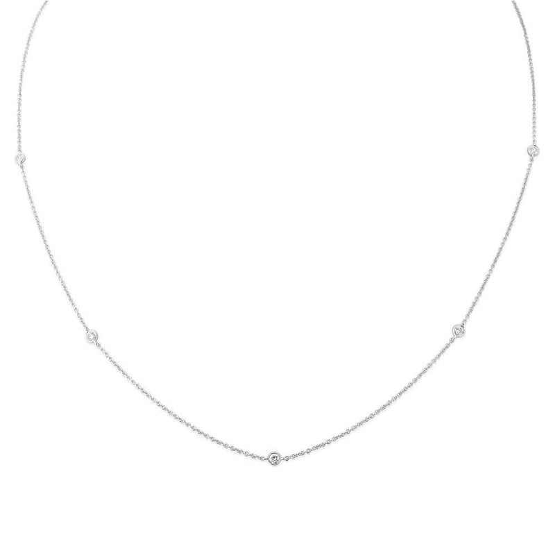 9ct White Gold Diamond Necklace 