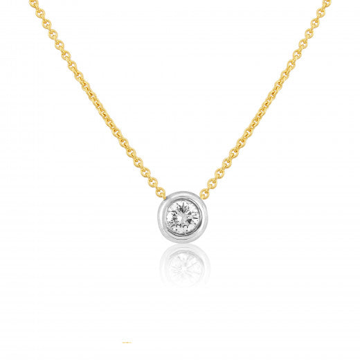 18ct Yellow & White Gold 0.06ct Diamond Slider Necklace