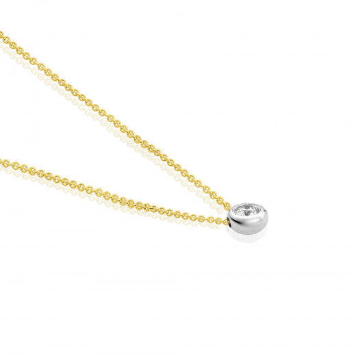 18ct Two Tone Gold Diamond Slider Necklace