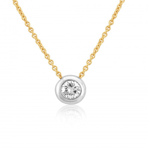 18ct Yellow & White Gold 0.25ct Diamond Slider Necklace