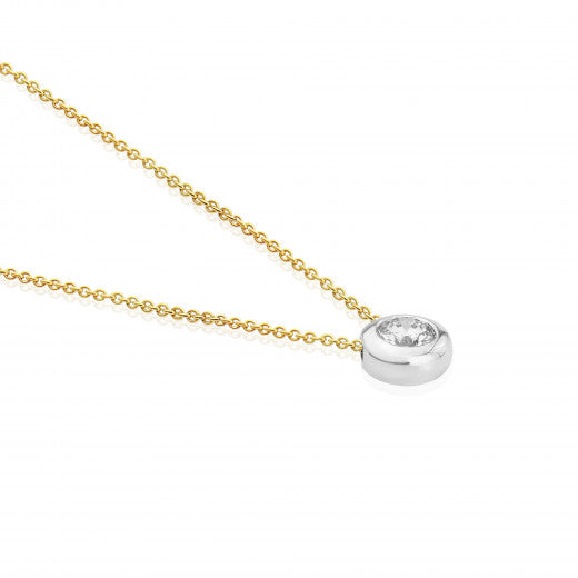 18ct Two Tone Gold Diamond Slider Necklace