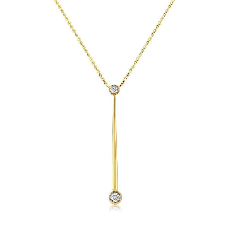 9ct Gold Diamond Drop Necklace 