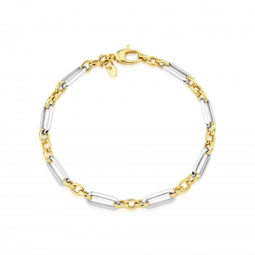 9ct Yellow & White Gold 19cm Bracelet