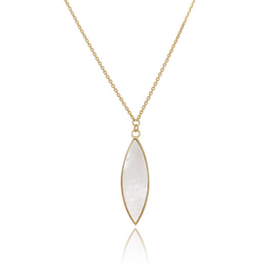 9ct Gold Mother of Pearl Marquise Necklace