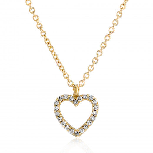9ct Gold 0.08ct Diamond Heart Necklace