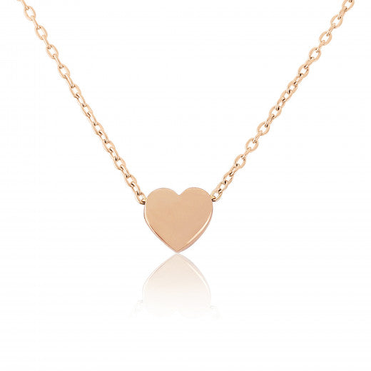 9ct Rose Gold Heart Pendant Necklace