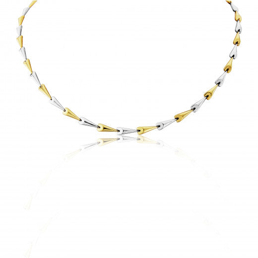 9ct Yellow and White Gold Fancy Link Necklace