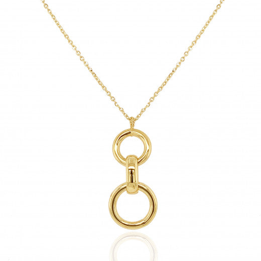 9ct Gold Circles Pendant Necklace