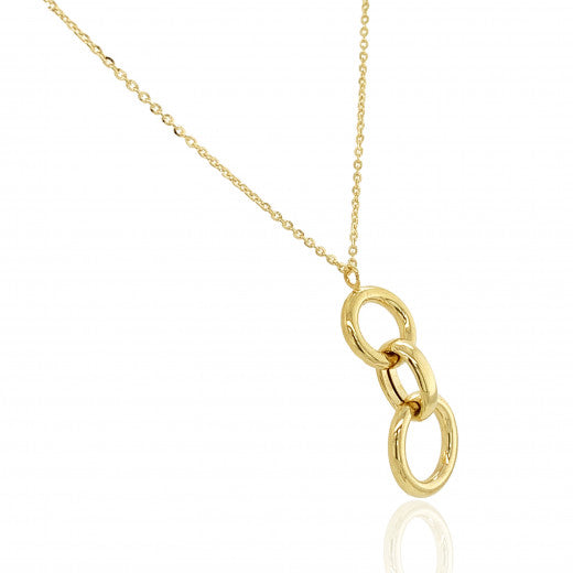 9ct Gold Circles Pendant Necklace