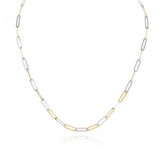 9ct Yellow and White Gold Paperchain Necklace