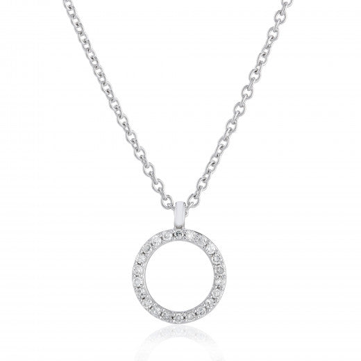 9ct Gold 0.08ct Diamond Circle Necklace