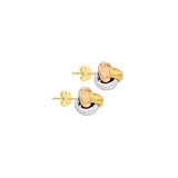 9ct Gold Three Colour 8mm Knot Earrings