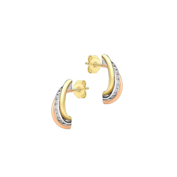 9ct Gold CZ Russian Earring
