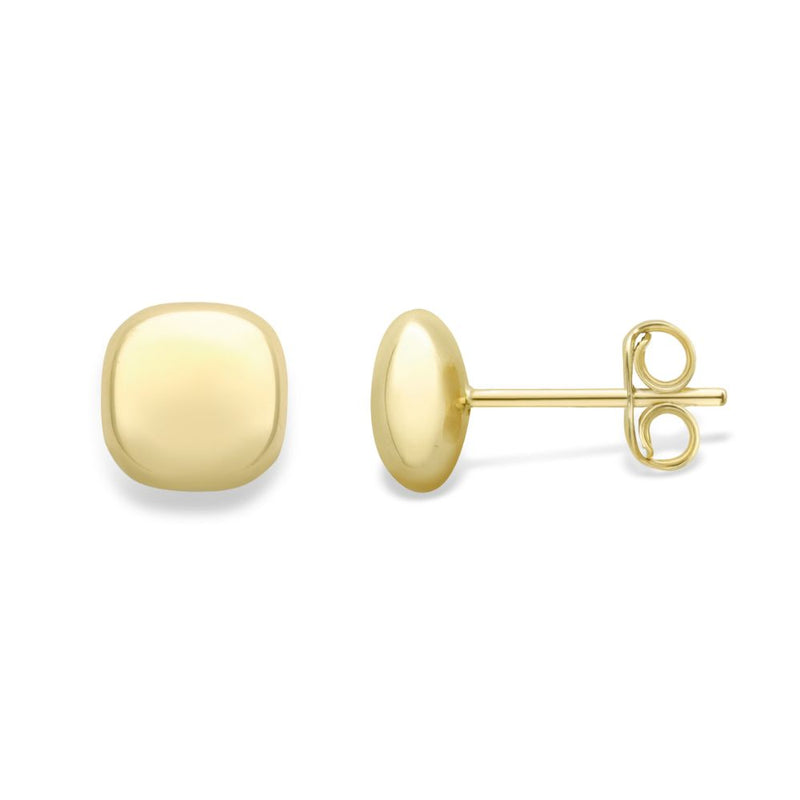 9ct Gold 7mm Square Stud Earrings