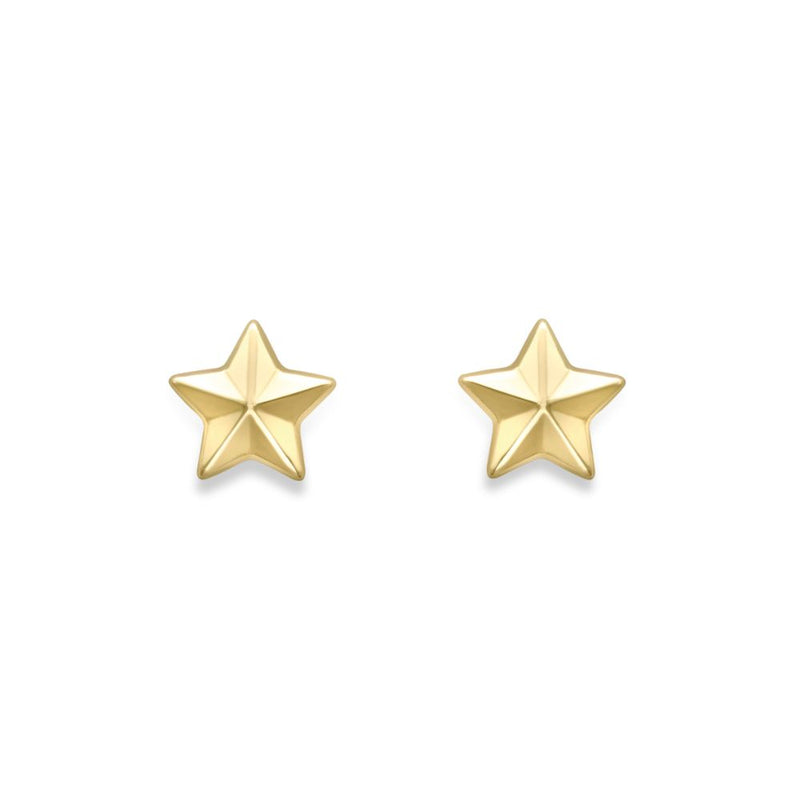 9ct Gold 6mm Star Stud Earrings