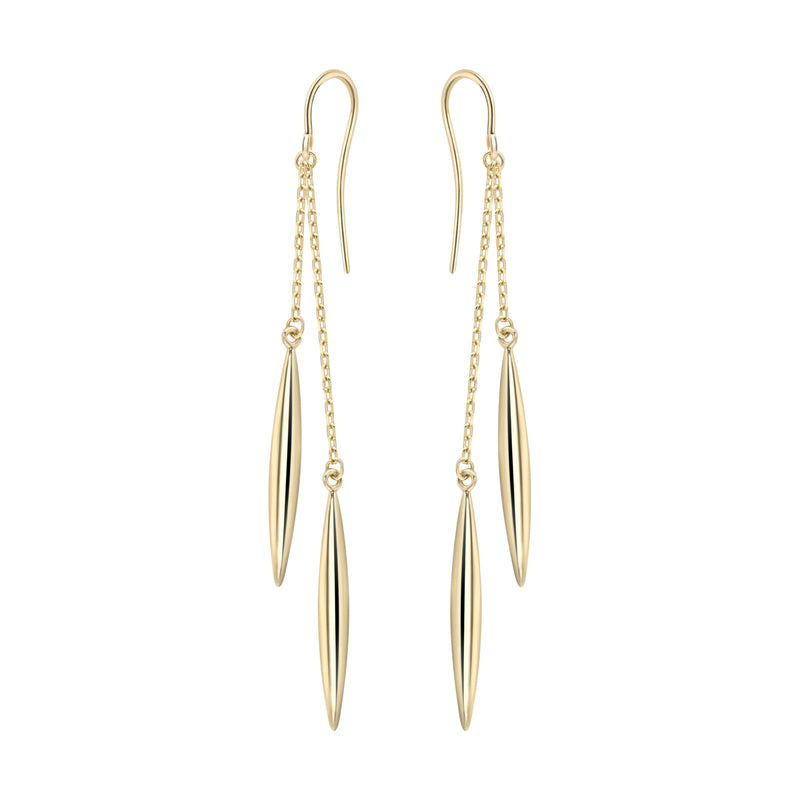 9ct Gold Torpedo Drop Earrings